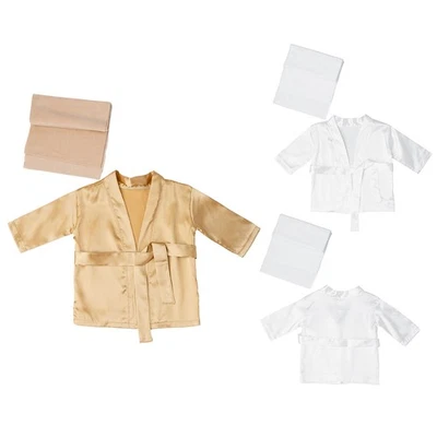 Accappatoio neonato camicia da notte oggetti di scena fotografia accappatoio cuffia doccia con cintura bambino - Immagine 1 di 3