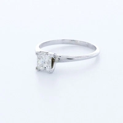 1.3 CT LAB-CREATED DIAMOND E/VVS1 PRINCESS 14K WHITE GOLD CLASSIC SOLITAIRE RING - Image 1 of 3