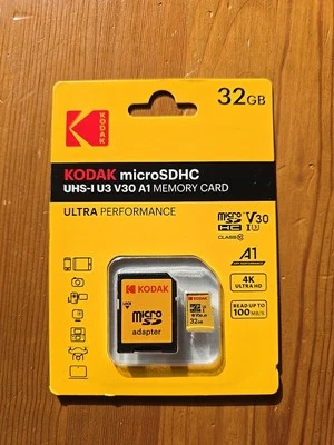 Micro SD Card 32gb KODAK V30 A1 Ultra 4K Full HD - Image 1 of 3
