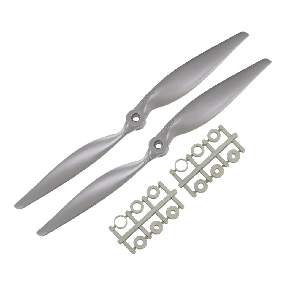RC Propellers CW 12x6 Inch 2-Vane for Airplane Gray 2Pcs with Adapter Rings - Image 1 of 4