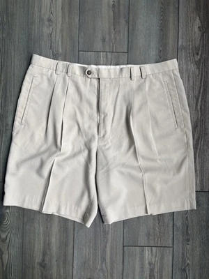 Cutter & Buck Men’s Khaki Shorts Pleated Front, Golf, Leisure  9” Inseam Size 42 - Image 1 of 4