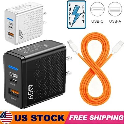 65W Super Fast Charging USB Type C Wall Charger For Samsung iPhone Android Phone - Image 1 of 4