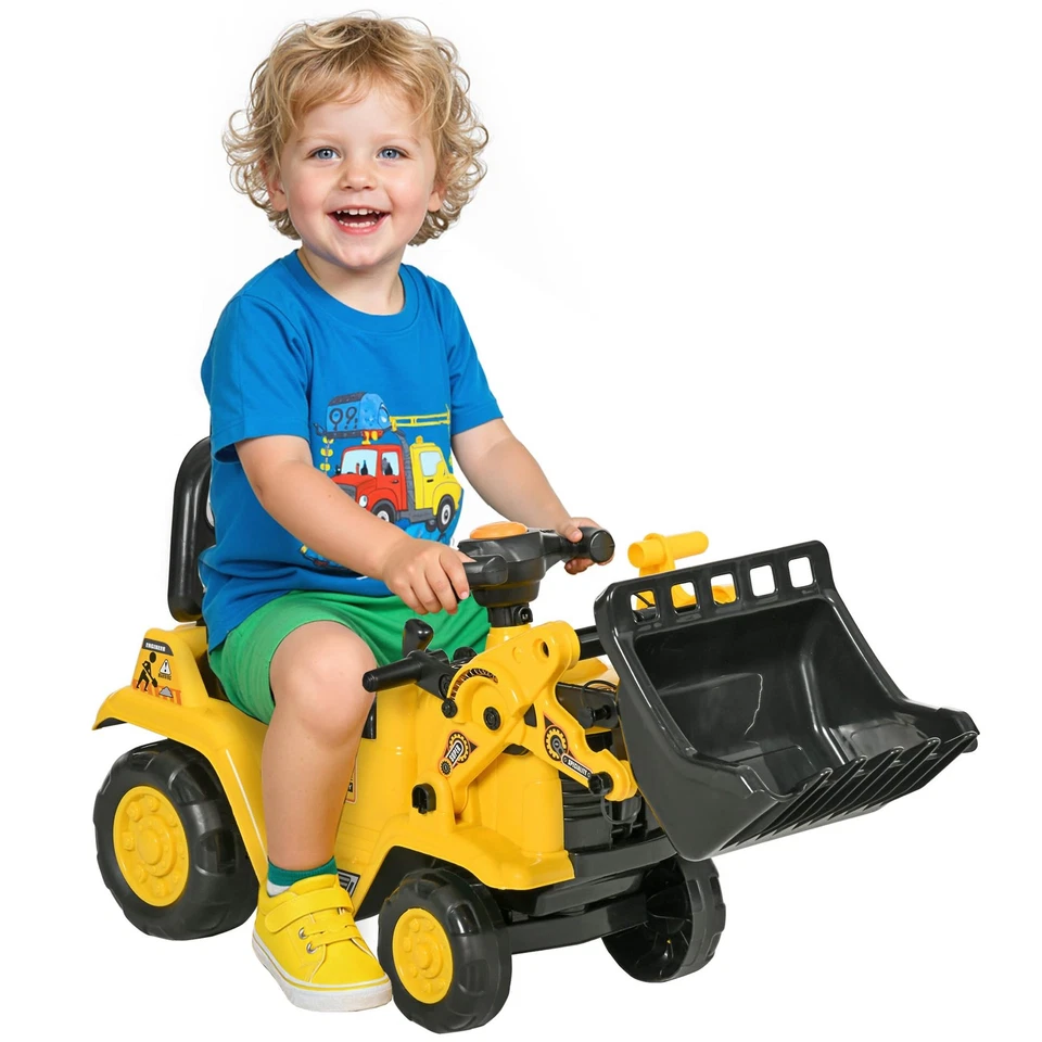 3 in 1 Ride on Toy Bulldozer Digger Tractor Pretend Play Construction Truck