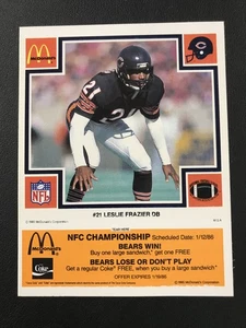 McDonald's Chicago Bears 1985 Leslie Frazier naranja con pestaña alta calidad - Imagen 1 de 2