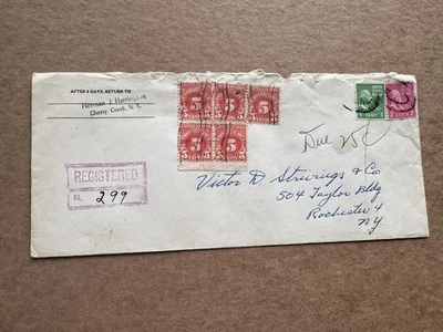 US 1951 Prexy Reg Cover (460) +Postage Due 25C +28C Reg Rate +Reg#299 +Neat - Image 1 of 2