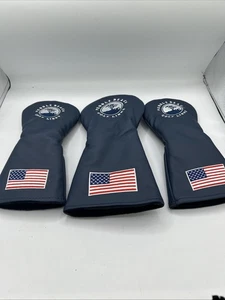 3pc USA Pebble Beach Golf Club Fairway Wood Head Cover NAVY BLUE - Picture 1 of 2