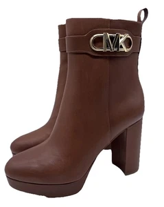 Michael Kors Damen braun Leder Parker Plateau Bootie Stiefel 9,5 9-1/2 NEU - Bild 1 von 7