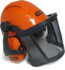 Casco di sicurezza per motosega Oregon Waipoua con manicotto auricolare e visiera in rete - Foto 1 di 12