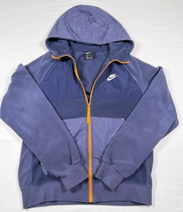 Chaqueta de chándal Nike polar polar polar BV3592-410 azul naranja cremallera contraste PEQUEÑA - Imagen 1 de 10