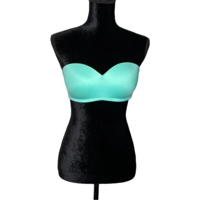 Sujetador sin tirantes Victorias Secret rosa bandeau L/G verde menta negro espalda entrecruzada Foto 1 de 4