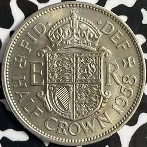 1958 Great Britain 1/2 Crown Half Crown Lot#D8984 High Grade! Beautiful! - Picture 1 of 2