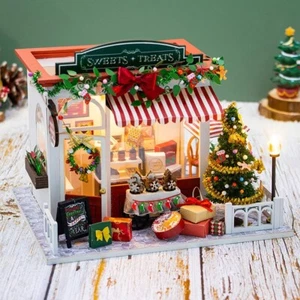 3D Christmas Minature House Kit Furniture Wooden DIY Dollhouse for Adults Gifts - Picture 1 of 5
