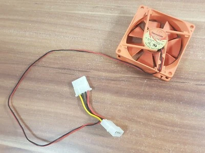 Lüfter Thermaltake TT-8025A A8025L12S 12V 0.1A 80x80x25 Molex Stecker FAN Orange - Bild 1 von 2