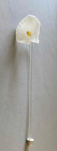 Vtg Hand Blown Murano Italy White Glass Flower Chandelier Part Vetri Venini 14'' - Picture 1 of 3