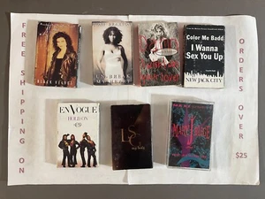 LOT: 7 POP MUSIC CASSETTE SINGLES TONI BRAXTON EN VOGUE MARY J BLIGE LSG - Picture 1 of 2