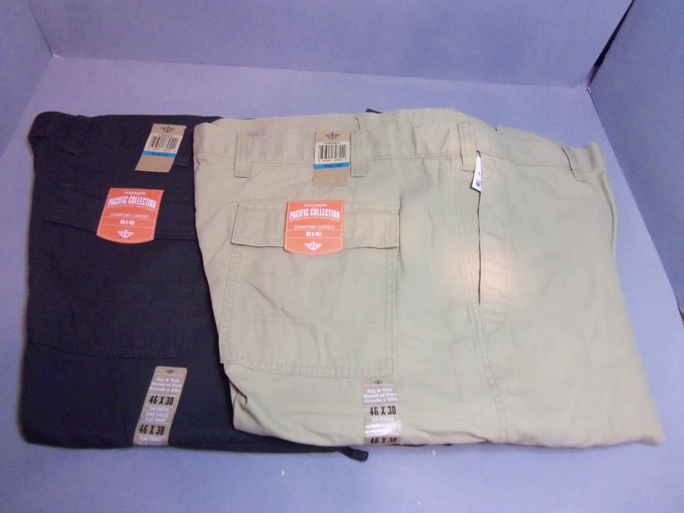 Dockers Men's Big & Tall Comfort Cargo Pants Colors Sizes! Pockets! Zippers! NWT - Image 1 of 1