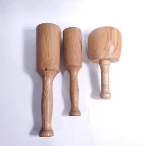 Lot of 3 Vintage Carpenters Wood Mallets Mashers 20oz. 14oz. 12oz. - Picture 1 of 17