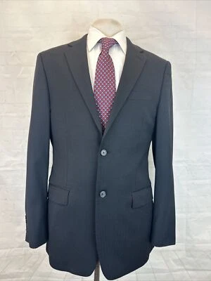 Black Brown Men's Black Striped Suit 40L 35X31 $695 - Image 1 of 4