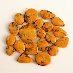 Lotto 20 pezzi 240 ct pietra preziosa diaspro naturale bombo 26x26-12x12 mm #13471 - Foto 1 di 8