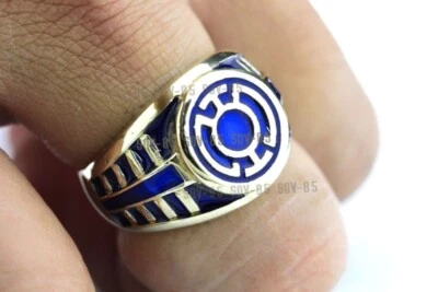 New BRASS Flat Blue Lantern Ring BRASS Ring Best Seller Flat Blue L Size US 6-15 - Image 1 of 4