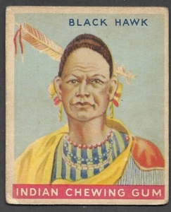 1933 Goudey Indian Gum R-73 #37 Black Hawk (serie de 192) BUENA A - Imagen 1 de 2