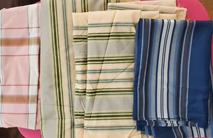 11+ YDS Total 100% SILK STRIPES & SQUARES PLAID DRAPERY PILLOW UPHOLSTERY FABRIC - Picture 1 of 5