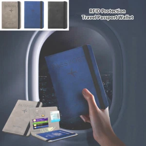 Card Holder Leather RFID Wallet Passport Holder Passport Bag Travel Cover Case - Picture 1 of 7