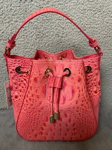 Brahmin Melinda Coral Snapdragon Handbag Melbourne Saddle Bag Satchel Shoulder - Picture 1 of 15