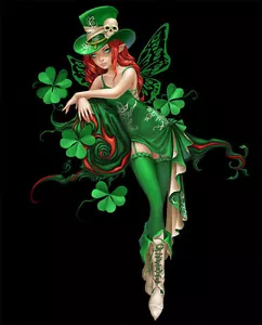 LEPRECHAUN IRISH GIRL ST PATRICKS FRIGERATOR GLOSSY MAGNET CHRISTMAS MAN CAVE - Picture 1 of 1