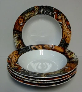 Sakura LA MENAGERIE Rim Soup Bowls SET OF FIVE BOWLS - Picture 1 of 4