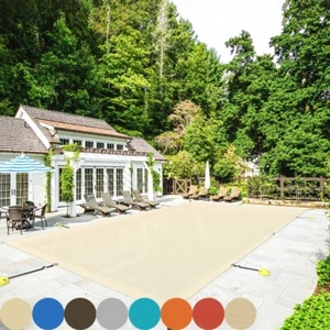 10FT Inground Swimming Pool Cover Rectangle Winter Pool Cover Safety for Yard - Picture 1 of 46