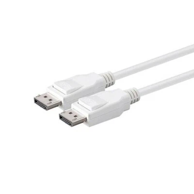 QTY [5] Display Port Cable DP Male to DP Cable Cord 1.4 White - Image 1 of 4
