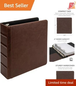 Vintage Mini 3 Ring Binder Faux Leather 2 Inch Organizer 5.5x8.5 Inch Documents - Picture 1 of 10
