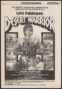 DESERT WARRIOR - Original 1987 Trade AD / poster _ Lou Ferrigno _ Shari Shattuck - Picture 1 of 1
