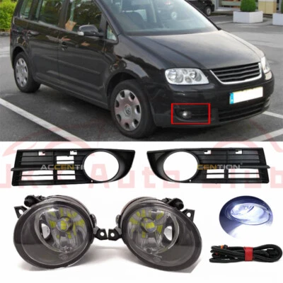 For Volkswagen Touran 2002-2006 x 2Pcs Front LED Fog Lights Covers Driving Lamps - image 1 of 4
