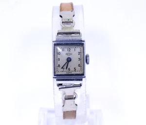 Vintage Antique MEDA MEDANA Swiss 4 Jewel Ladies Watch 8275 UXM Nickel Chrome - Picture 1 of 6