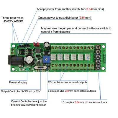 Power Distribution Board Self-adapt Power Distributor+Accessory LED Light Hub - Image 1 of 4