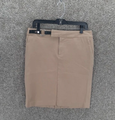 Falda lápiz Chaps Side Toggle para mujer 10 beige caqui bolsillos elásticos carrera Foto 1 de 4