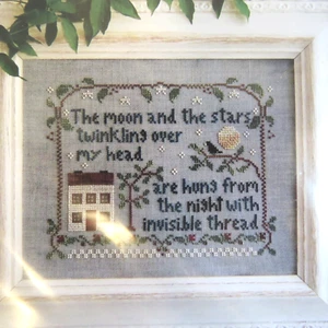 PATTERN Moon and Stars Cross Stitch Sampler Little House Needleworks #10 - Picture 1 of 3