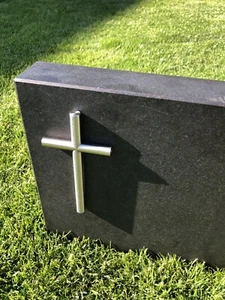 Grabkreuz  Urnenkreuz Edelstahl Kreuz Grabmal aus Edelstahl Wandmontage - Bild 1 von 10