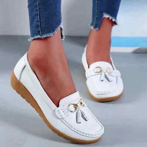 Mujeres Zapatos Planos Genuinos Mocasines Zapatos Mujeres Mujeres Zapatos Damas Zapatos - Imagen 1 de 30
