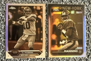 2 Card Lot Eli Manning Topps Chrome Sepia Refractor New York Giants - Picture 1 of 5