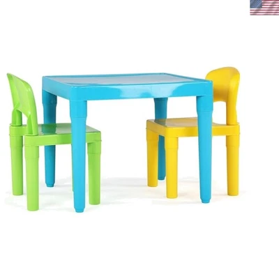 Conjunto de mesa e cadeira envolvente para crianças - Plástico fácil de limpar para artes, artesanato e muito mais - Imagem 1 de 4