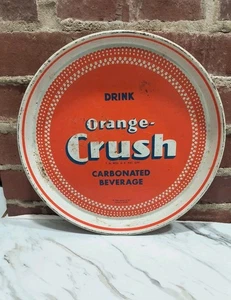 Bandeja para servir publicidad de metal Orange Crush 1950 vintage letrero refresco pop bebida - Imagen 1 de 7