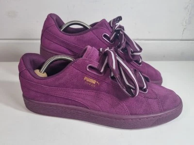 Puma Suede Heart Satin 2 Purple trainers Women's, Size Uk 7 US 9.5 VGC  - Image 1 of 4