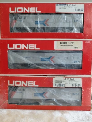 Lionel Amtrack F3 ABA Diesel  Engine Set 6-8466/6-8475/6-8467 - Image 1 of 4