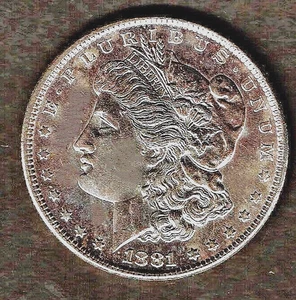 1881-er Morgan .900 Silber Dollar Münze nach Wahl B.U. - Bild 1 von 2