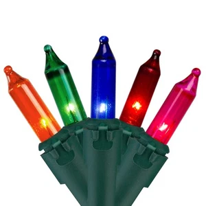 Northlight 100 Multi-Color Mini Christmas Lights 2.5" Spacing Green Wire - Picture 1 of 4