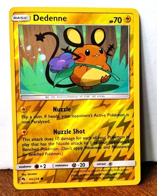 POKEMON DEDENNE 84/214 REVERSE HOLO LOST THUNDER LP-NM - Image 1 of 4