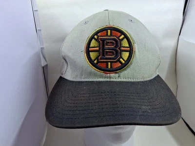 Boston Bruins Old Time Hockey Gorra Ajustada Talla Única Negro Gris Logo Flexfit Gorra Foto 1 de 4